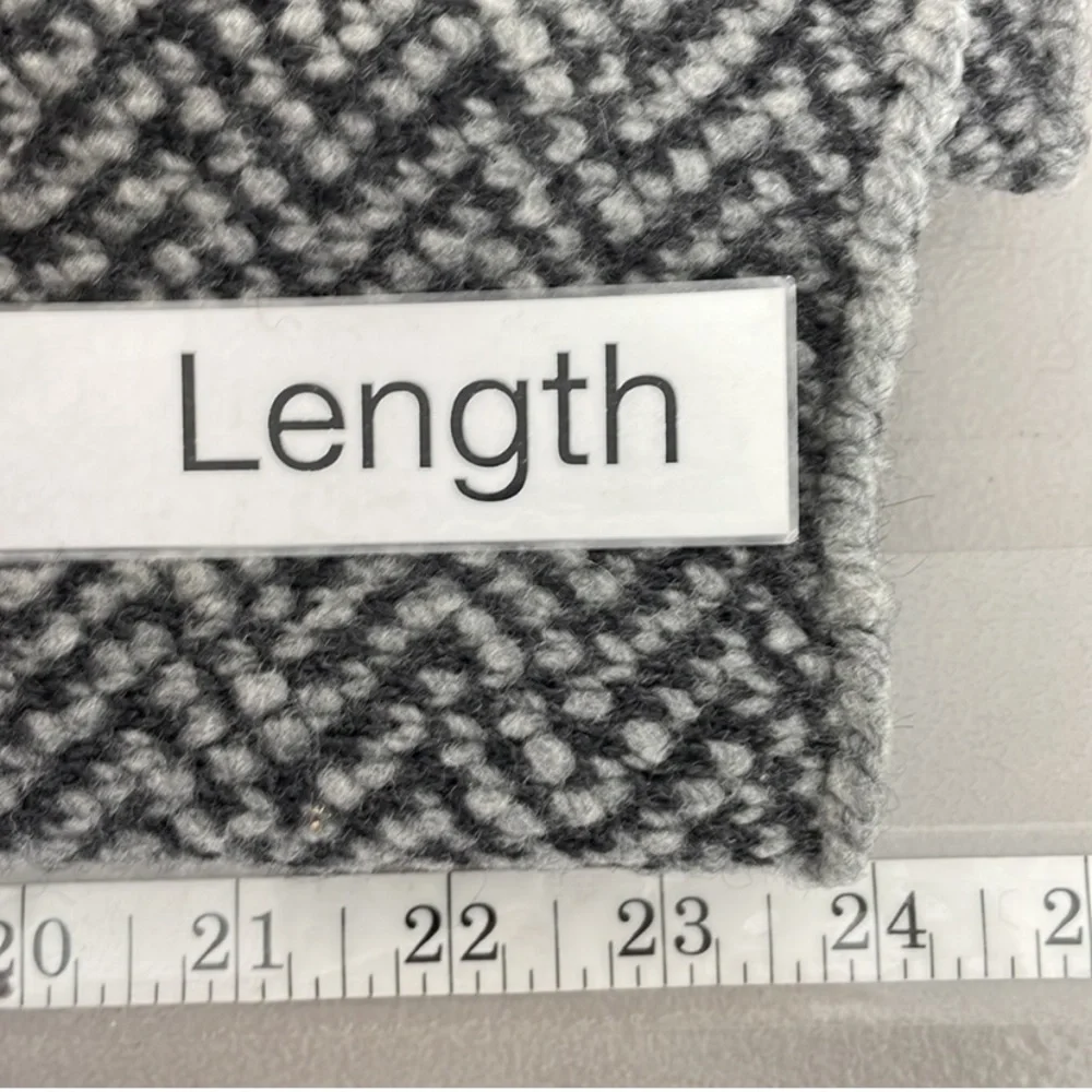 Eileen Fisher Jacket Leather Trim Organic Wool Alpaca Gray Chevron Size Medium - Picture 5 of 6